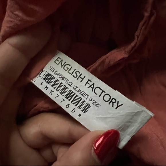 ENGLISH FACTORY Mauve Pink Ruffle Sleeve Flutter Mini A-Line High-Waist Dress S - Picture 12 of 16